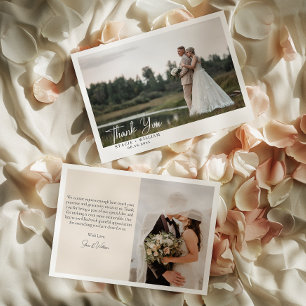 Minimalist Photo Wedding Couple Thank You Card