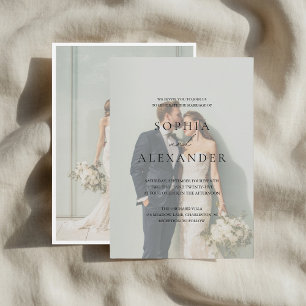 Minimalist Photo Wedding Elegant Modern Invitation
