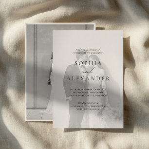 Minimalist Photo Wedding Elegant Modern Invitation
