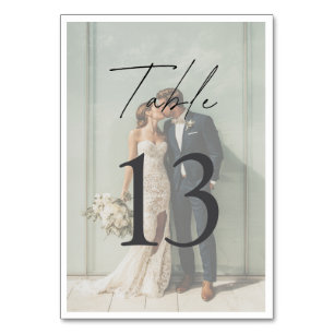 Minimalist Photo Wedding    Elegant Modern Table Number