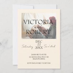 Minimalist Photo Wedding Engagement Invitation