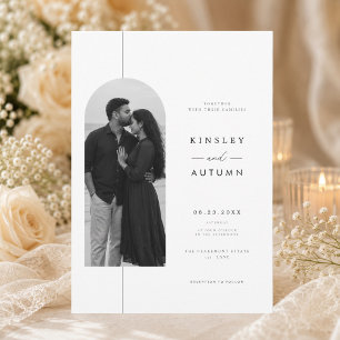 Minimalist Photo Wedding Invitation Modern Design.