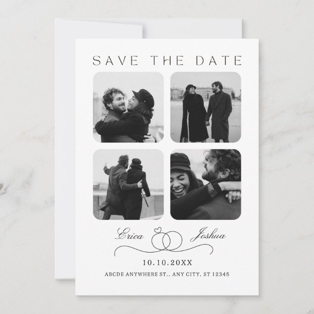 Minimalist photo wedding moment  save the date (Front)