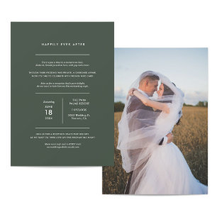 Minimalist Photo Wedding Reception Invitation
