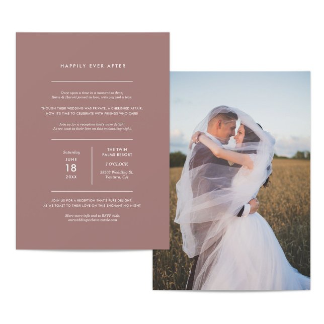 Minimalist Photo Wedding Reception Invitation (Creator Uploaded)