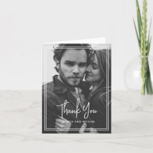 Minimalist Photo Wedding Thank You  Card