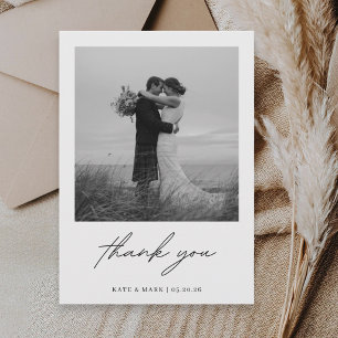 Minimalist Photo Wedding Thank You Card