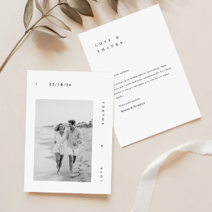 Minimalist Photo Wedding Thank You Card