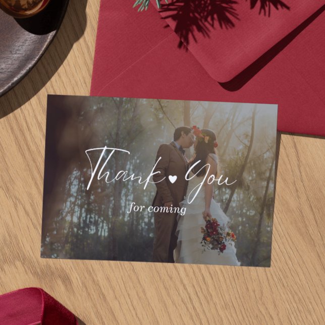 Minimalist Photo Wedding Thank You Card with Scrip (Minimalist Photo Wedding Thank You Card with Script)