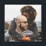Minimalist Photo Wedding Thank You Magnet<br><div class="desc">Say thank you in a unique and lasting way with this Minimalist Photo Wedding Thank You Magnet. Designed as a modern keepsake, this personalised magnet features a clean, minimalist design that showcases one of your favourite photos along with a simple, heartfelt message of gratitude. Perfect for wedding favours, this magnet...</div>