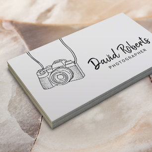 Minimalist Photographer Cute Camera Photography Business Card