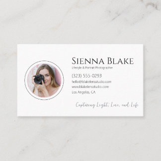 Minimalist Photographer Personal Photo Business Card