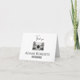  Minimalist Photographer Vintage Camera  Thank You Card