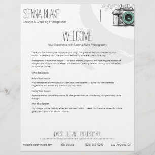 Minimalist Photographer Welcome Packet Template Custom Letterhead