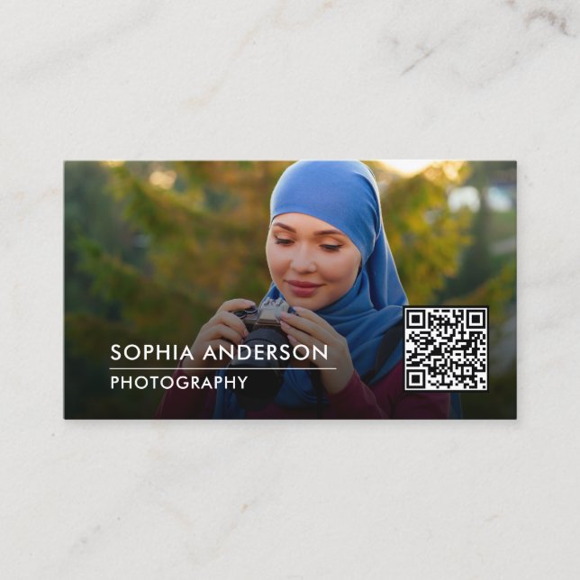 Minimalist Photography Full Photo Simple Business  Card (Front)