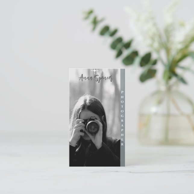 Minimalist Photography Full Photo Simple  Business Card (Standing Front)