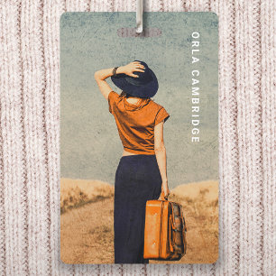 Minimalist Photography Full Photo Simple ID Badge