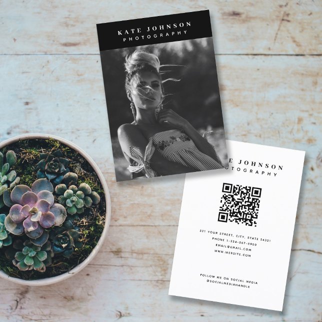 Minimalist Photography Full Photo Trendy Business Card (Creator Uploaded)
