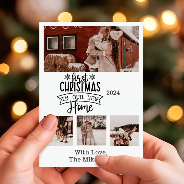 Minimalist Photos First Christmas in Our New Home Holiday Card (Creator Uploaded)