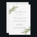 Minimalist Pine Branch Winter Save The Date Card<br><div class="desc">Minimalist & elegant winter save the date card.</div>