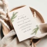 Minimalist Pine Tree Branch Winter Wedding Invitation<br><div class="desc">Minimalist & elegant wedding invitation with watercolor pine tree branch design.</div>