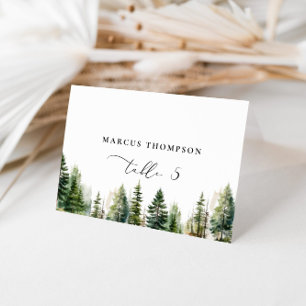Minimalist Pine tree Calligraphy place cards
