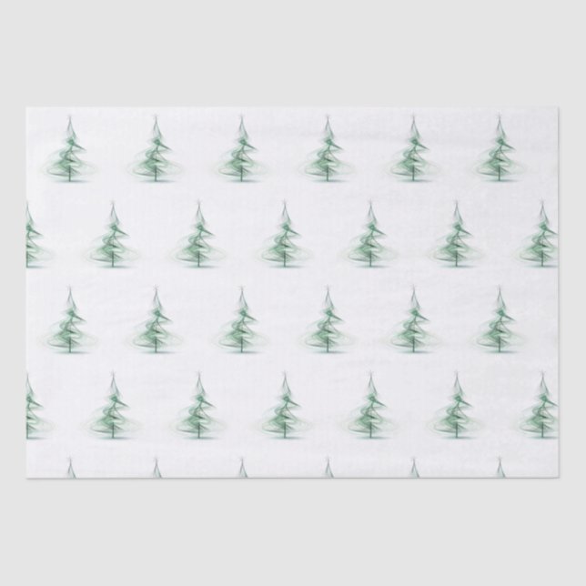 Minimalist pine tree pattern christmas tissue paper (Front)