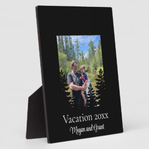 Minimalist pine tree silhouette personalise photo  plaque