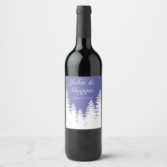 Minimalist pine tree silhouette wine label (Front)