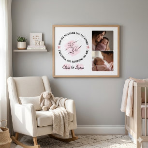Minimalist Pink 1st Mother's Day Custom Keepsake Poster