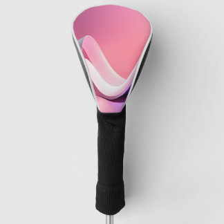Minimalist Pink Abstract Fluid Wave Golf Head Cover