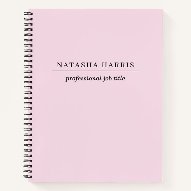 Minimalist Pink Aesthetic Modern Design notebook (Front)