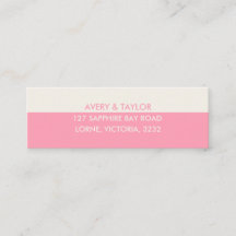 Minimalist Pink and Cream Custom Address Card