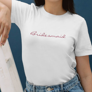 Minimalist Pink and White Bridesmaid Simple Tri-Blend Shirt