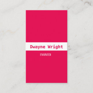 Minimalist pink and white business card