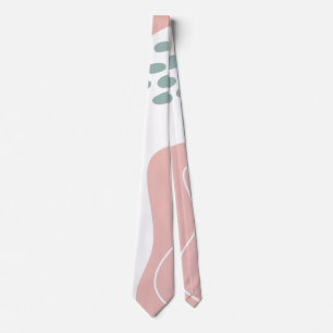 Minimalist Pink Aqua and White Neck Tie