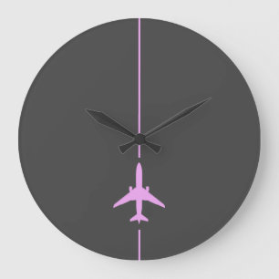 Minimalist Pink Aviation Large Clock