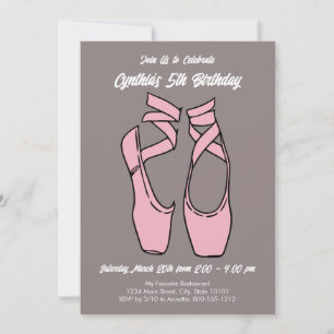 Minimalist Pink Ballet Birthday Party Invitation