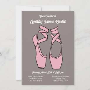 Minimalist Pink Ballet Dance Recital Invitation