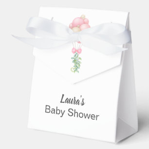 Minimalist Pink Balloons Girl Baby Shower Favour Box