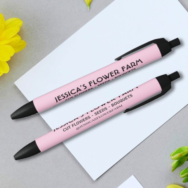 Minimalist Pink & Black Business Name Social Media Ink Pen (Creator Uploaded)