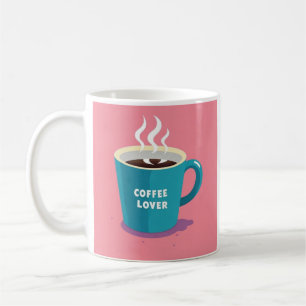 Minimalist Pink Blue Coffee cup lover