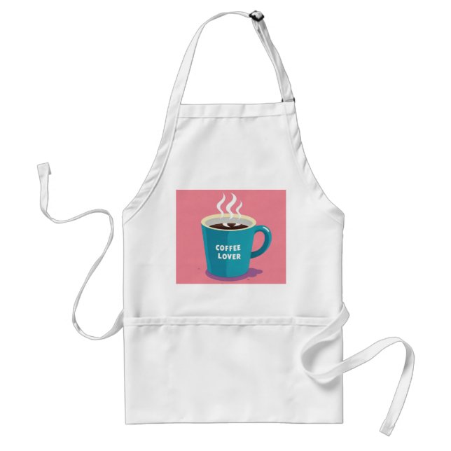 Minimalist Pink Blue Coffee cup lover  Standard Apron (Front)
