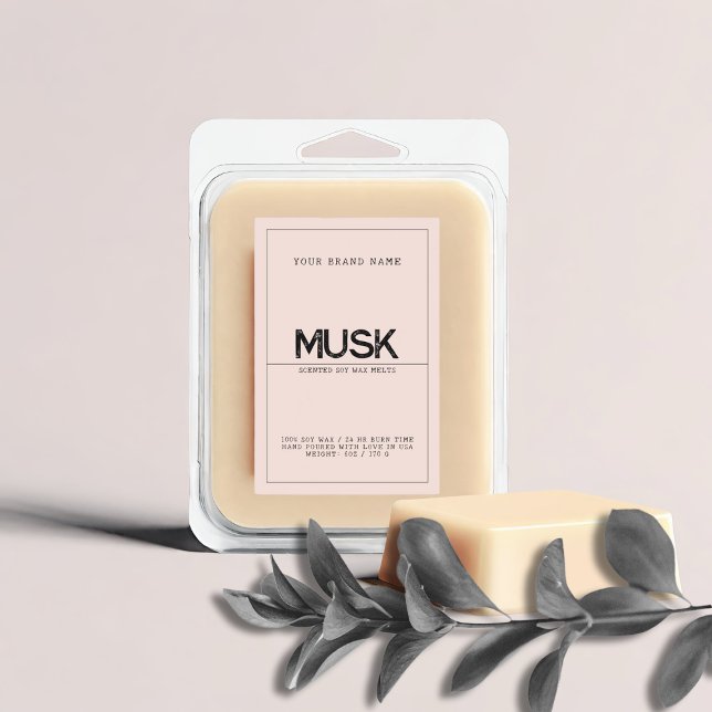 Minimalist pink blush modern elegant soy wax melts food label (Creator Uploaded)