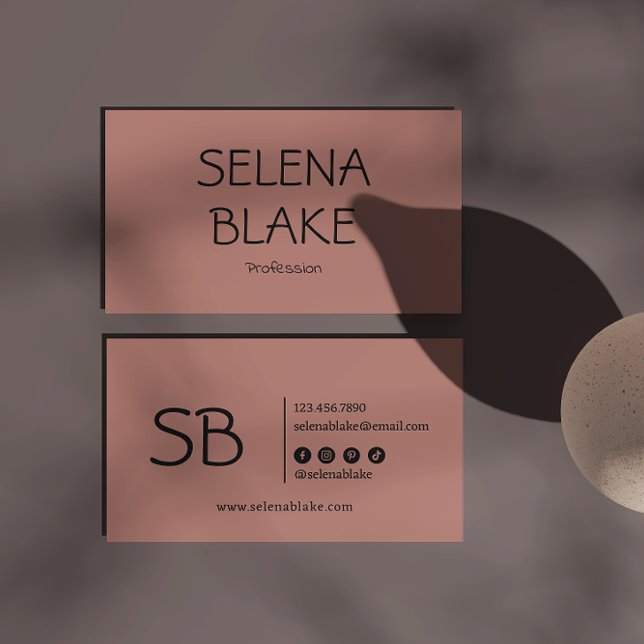 Minimalist Pink Boho | Trendy Retro Chic  Business Card (Creator Uploaded)