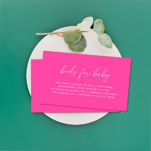 Minimalist pink - books for baby ticket enclosure card