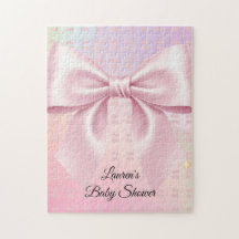 Minimalist Pink Bow Baby Shower