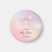 Minimalist Pink Bow Baby Shower