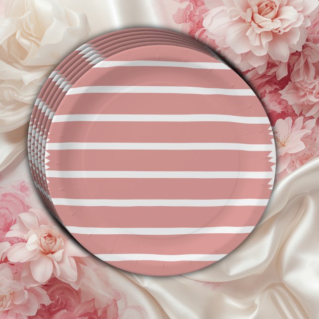 Minimalist Pink Bow Baby Shower Paper Plate (Creator Uploaded)