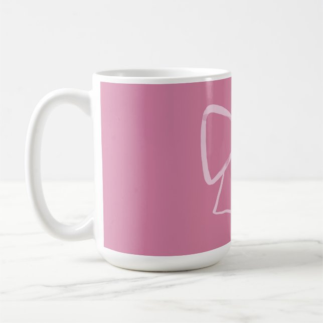 Minimalist Pink Bow Coffee Mug (Left)